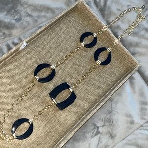 Chico’s Gold tone w/Navy Blue necklace